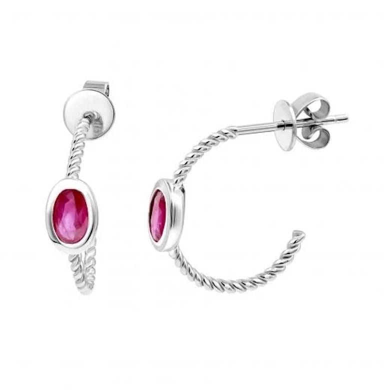 Modern Classic Ruby White 14K Gold Ring for Her For Sale