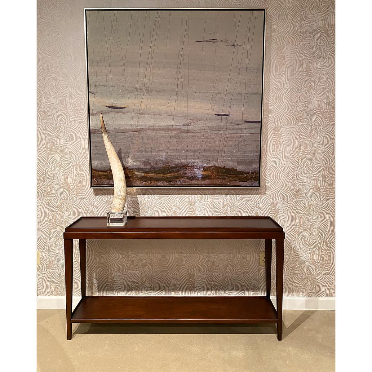 Classic Rustic Console Table, Mahogany Finish In New Condition In Westwood, NJ