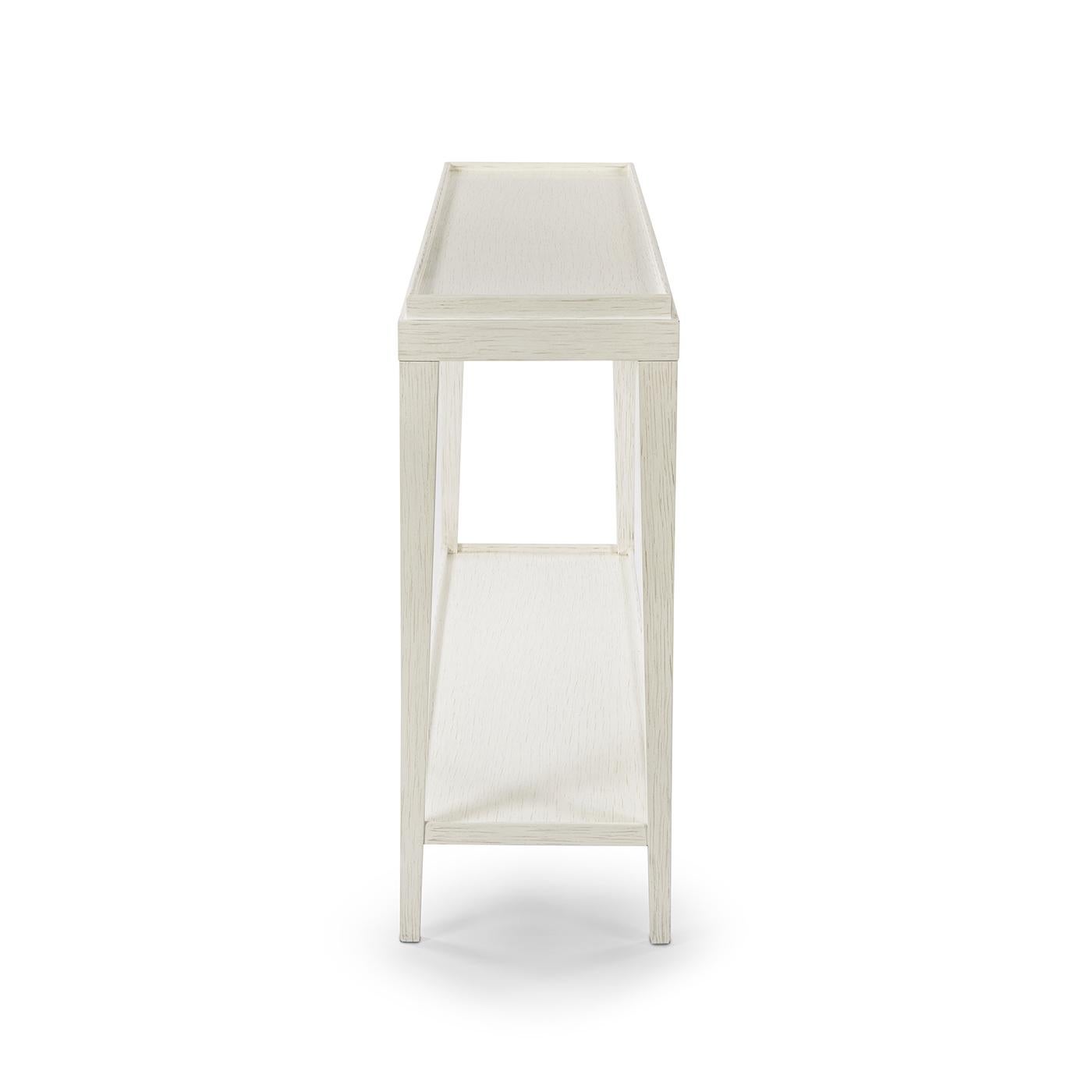 white lacquer console table