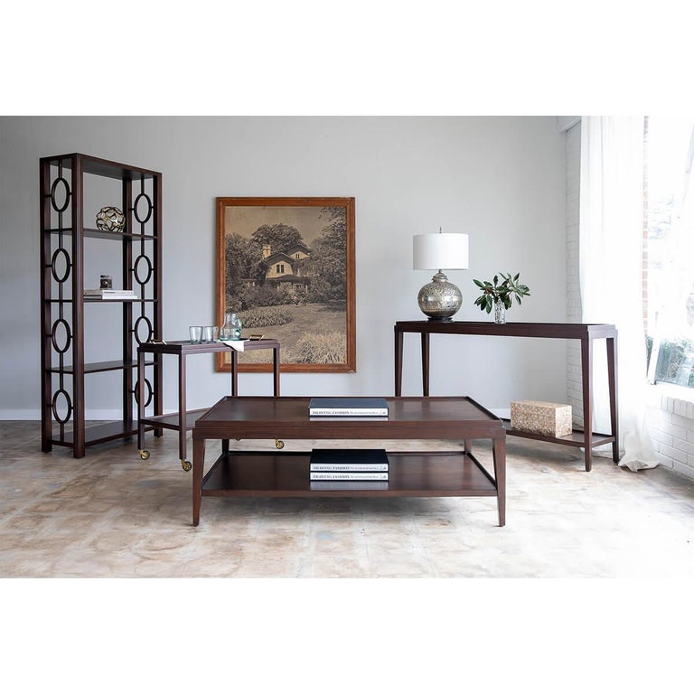 Classic Rustic Rectangular Coffee Table, White Lacquer For Sale at 1stDibs