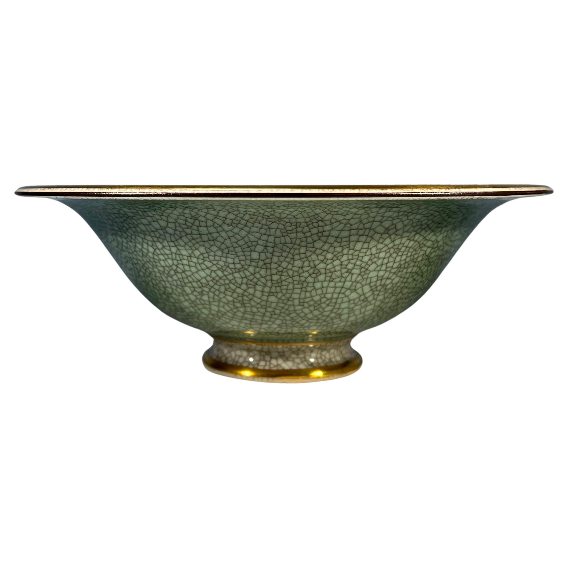 Classic Sage Green, Royal Copenhagen 1955 Crackle Glazed Bowl #2666