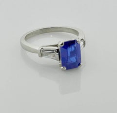 Classic Sapphire and Diamond Ring in Platinum
