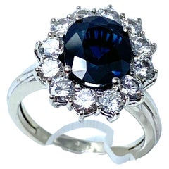 Classic Sapphire and Diamonds Ring