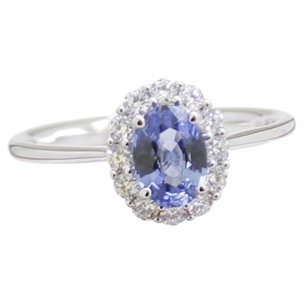Classic Sapphire Daisy Engagement Ring, New
