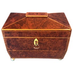Classic Sarcophagus Regency Twin Lidded Tea Caddy