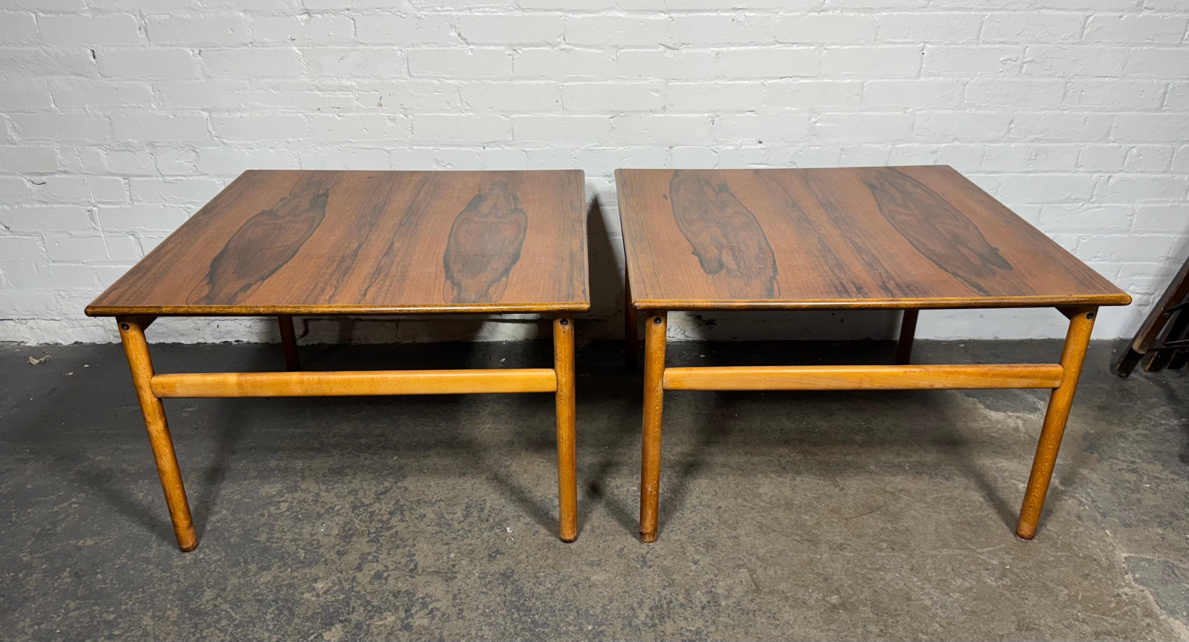 Classic Scandinavian Design , Pair Rosewood & Teak Tables by Grete Jalk / For Sale 1