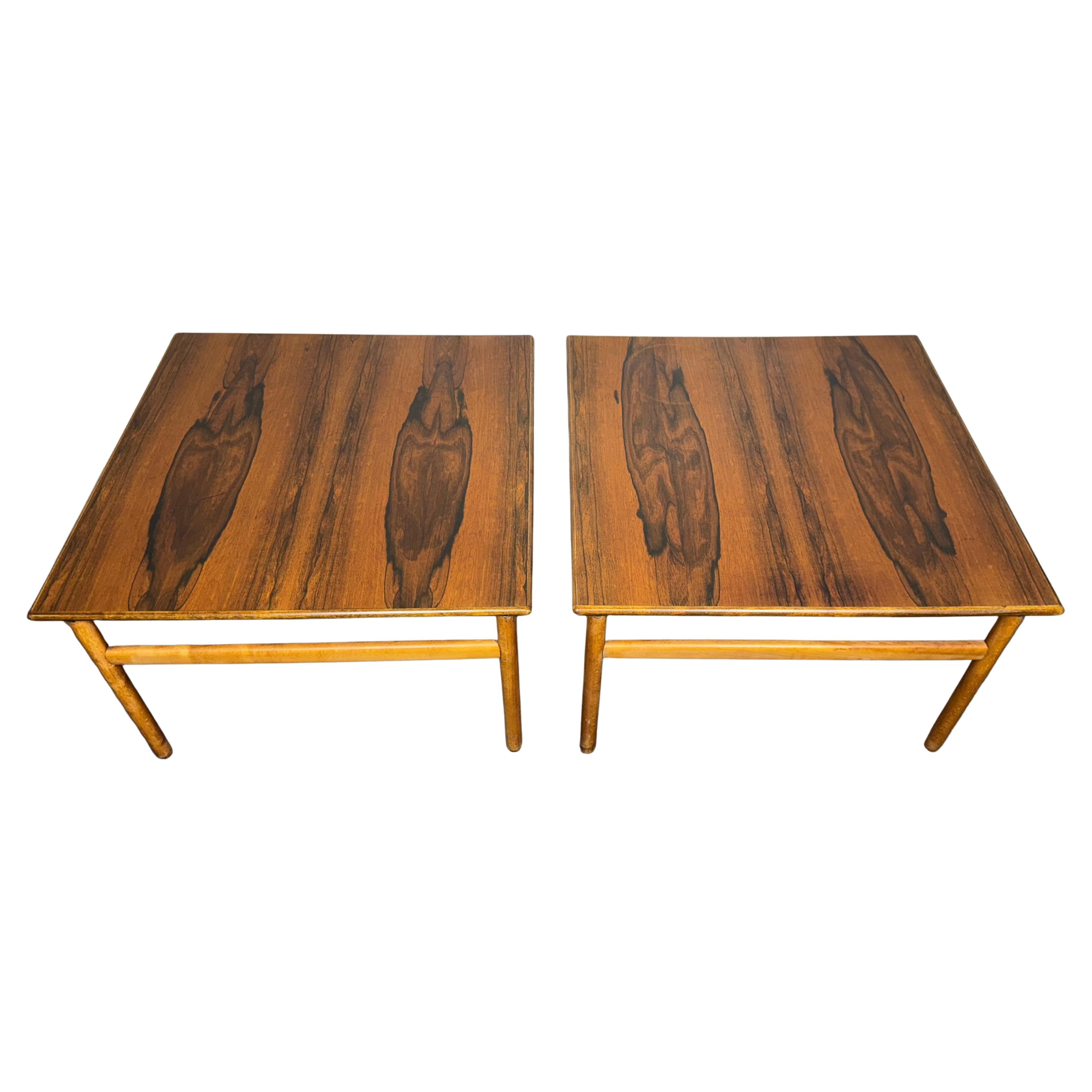 Classic Scandinavian Design , Pair Rosewood & Teak Tables by Grete Jalk / For Sale