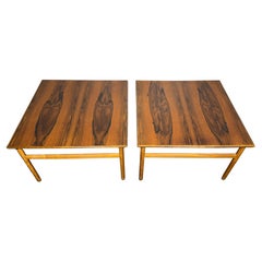 Design scandinavo classico, coppia di tavoli in legno di palissandro e teak di Grete Jalk /