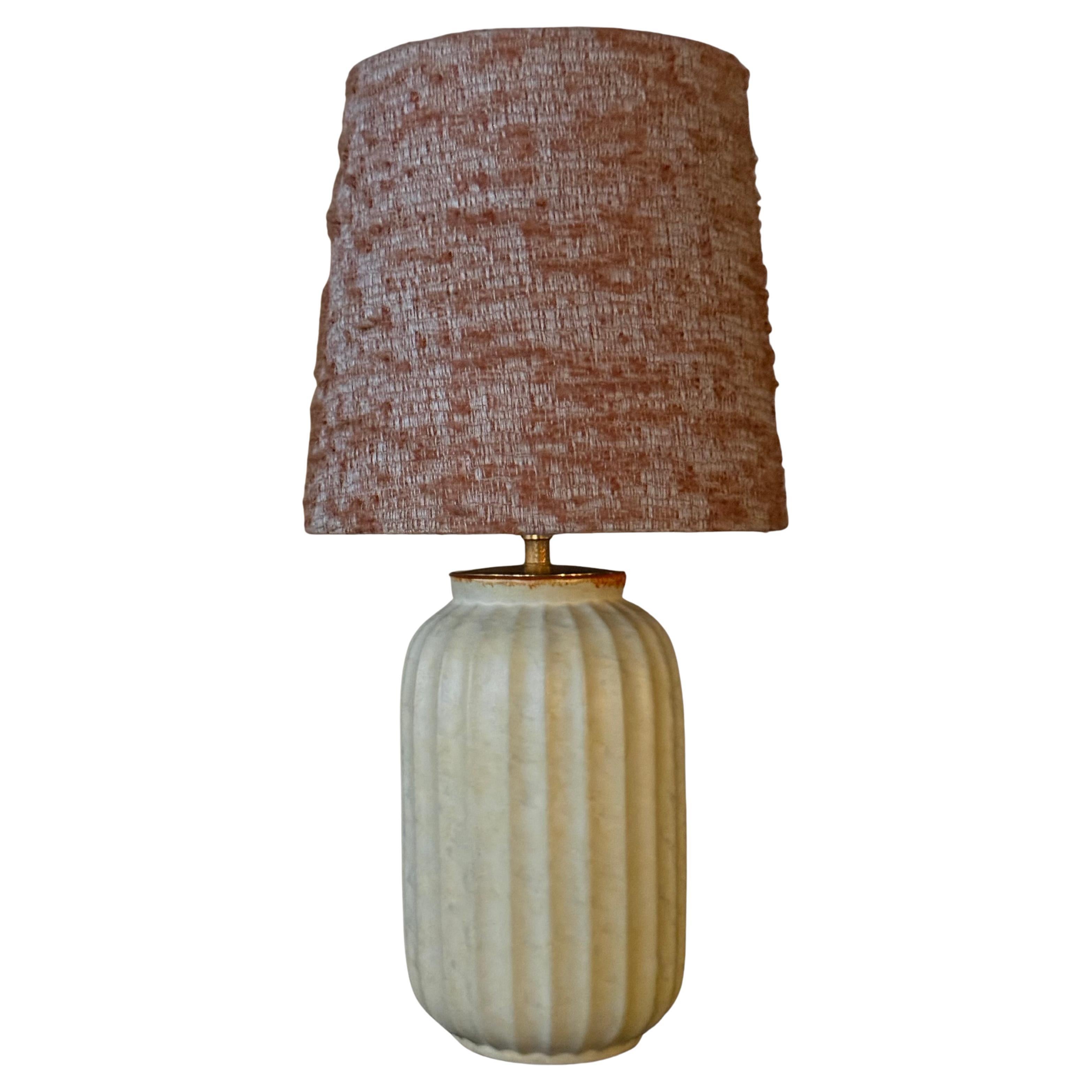 Classic Scandinavian Modern Earthenware Table Lamp by Upsala Ekeby, 1940s.