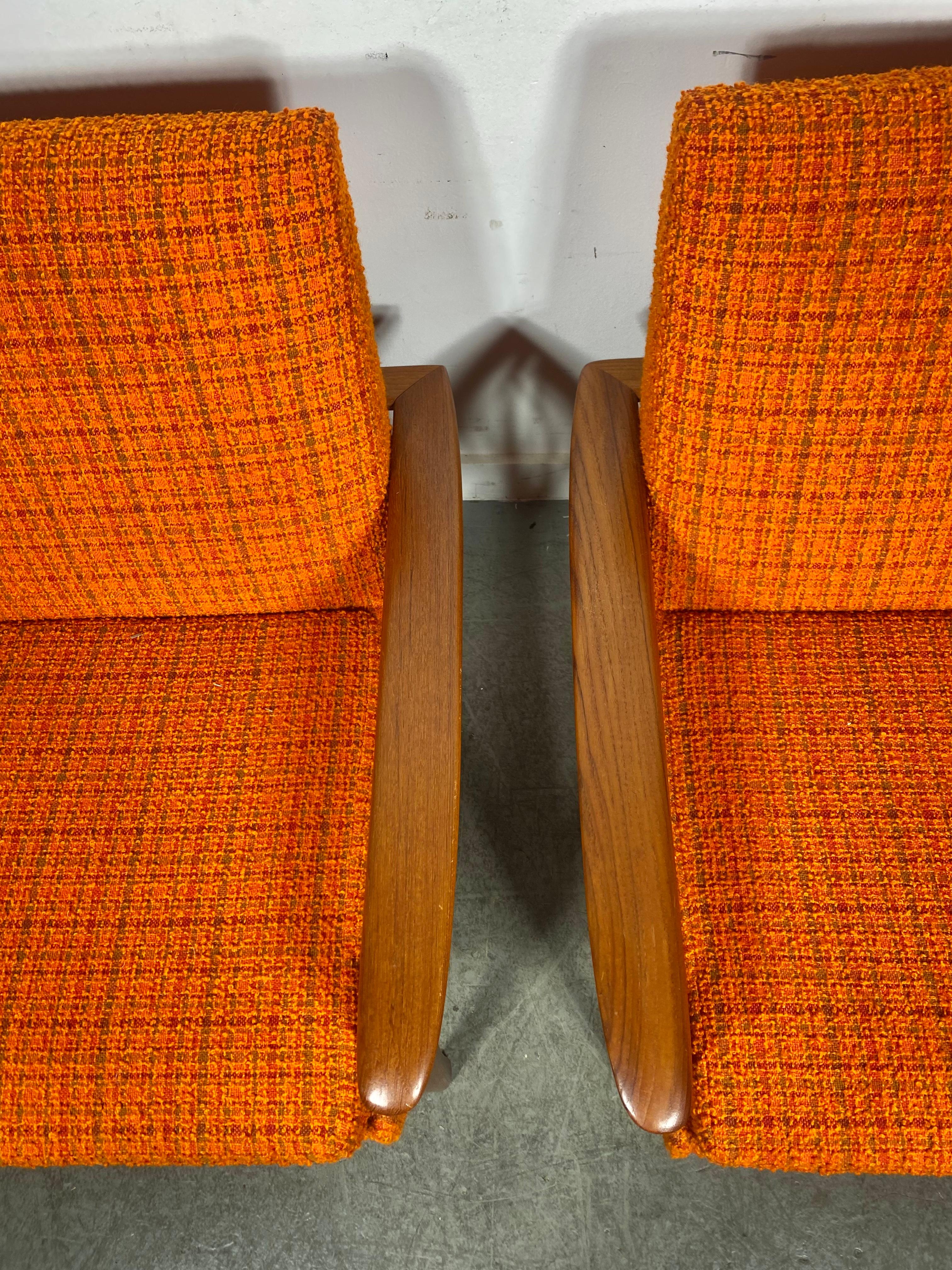 Classic Scandinavian Modern Teak Lounge Chairs , manner Of Hans Wegner For Sale 4