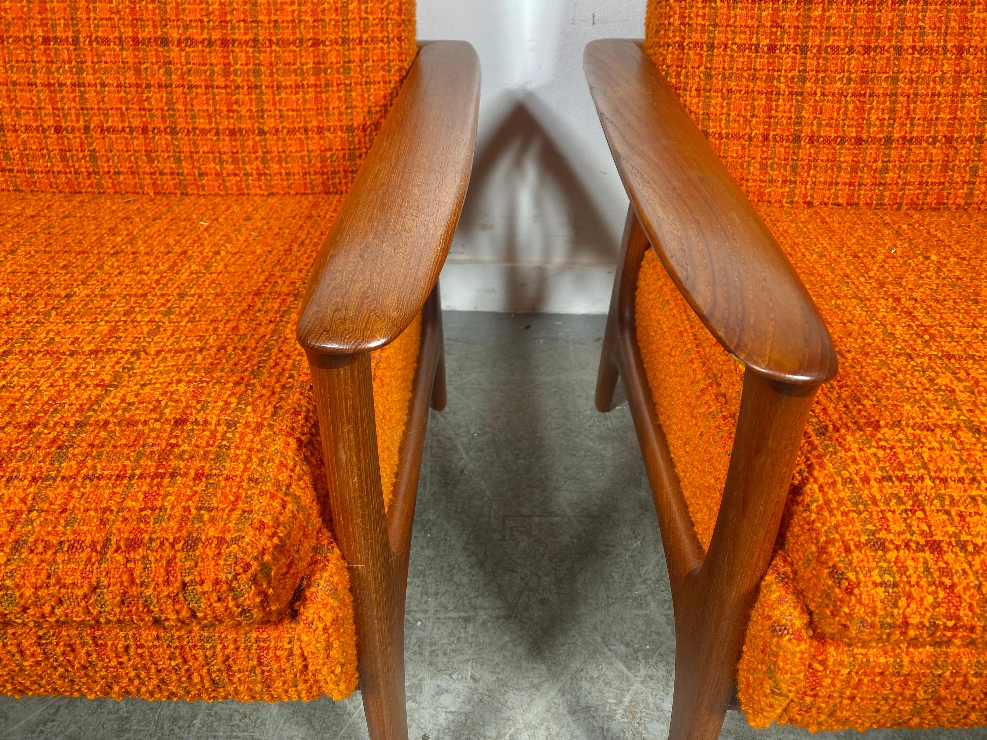 Classic Scandinavian Modern Teak Lounge Chairs , manner Of Hans Wegner For Sale 5