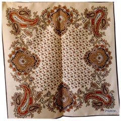 Antique Classic Scarf Modern and Traditional Paisley  Design by Fiorini