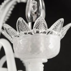 Classic Sconce 2 Arms White Silk-clear Murano Glass by Multiforme in stock