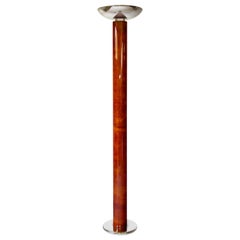 Classic Scroll Leather Floor Lamp