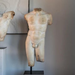 Classic Sculpture Resin Bust with Marble Patina Inspired by the Greco-Roman Era.