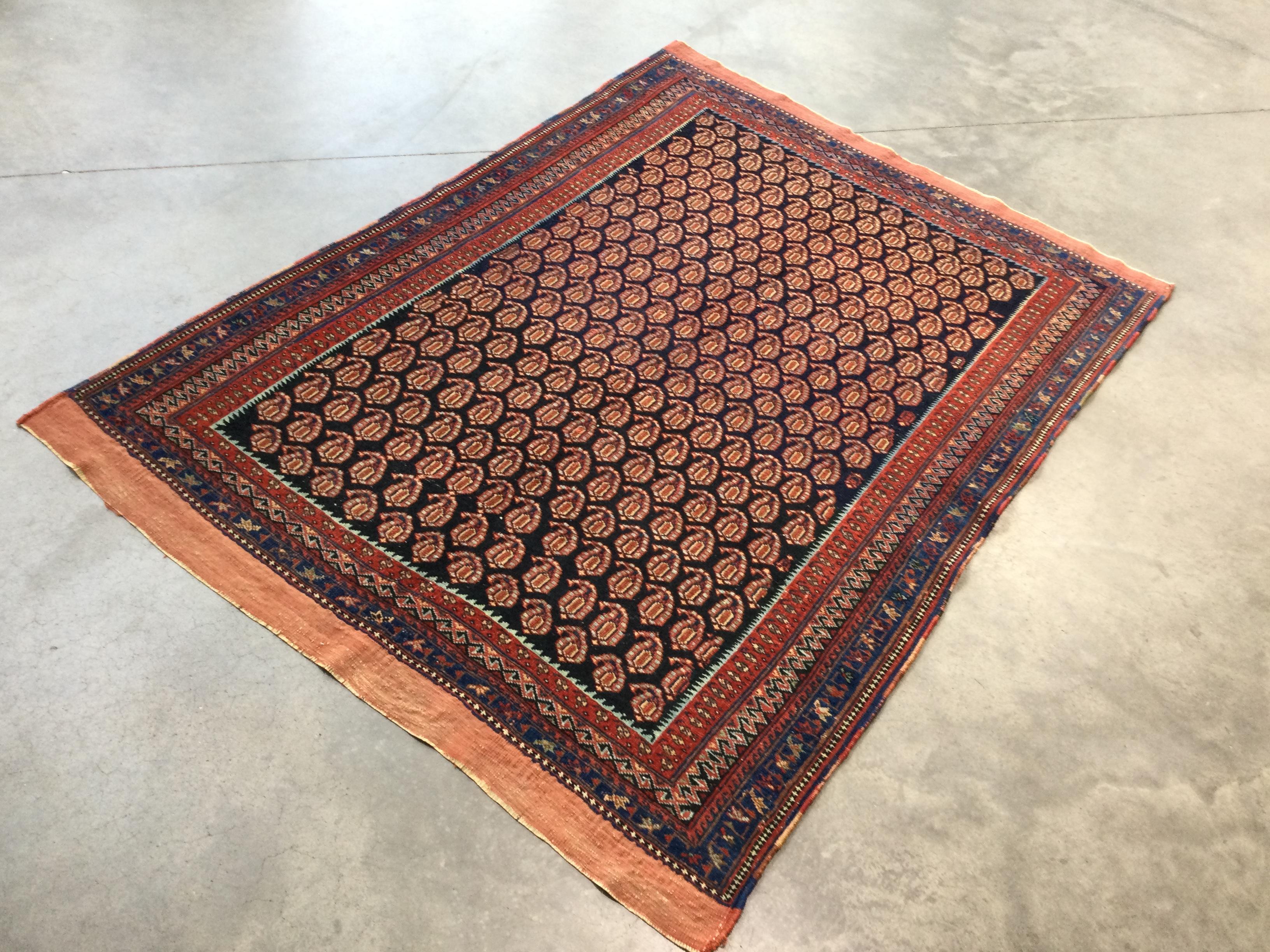 Asian Classic Senneh. Bothe Design. Handmade Wool Rug. 1.65 x 1.25 m. For Sale
