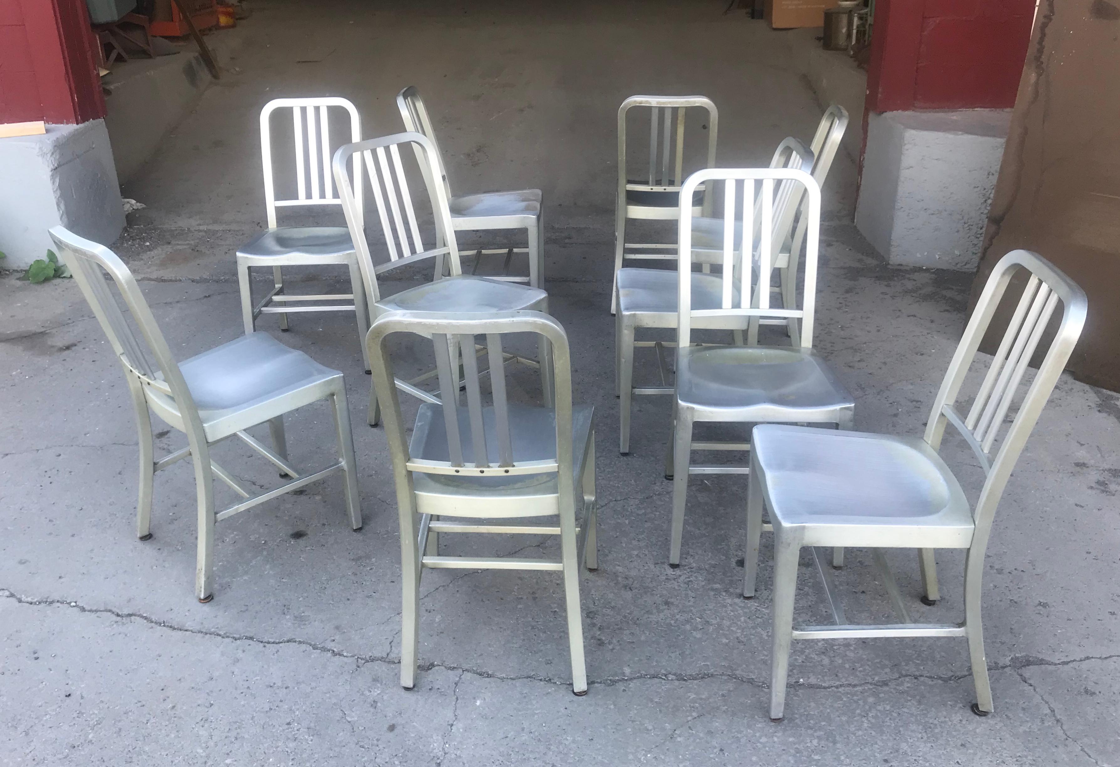 American Classic set 10 Goodform All Aluminum Dining Chairs, /side chairs, 