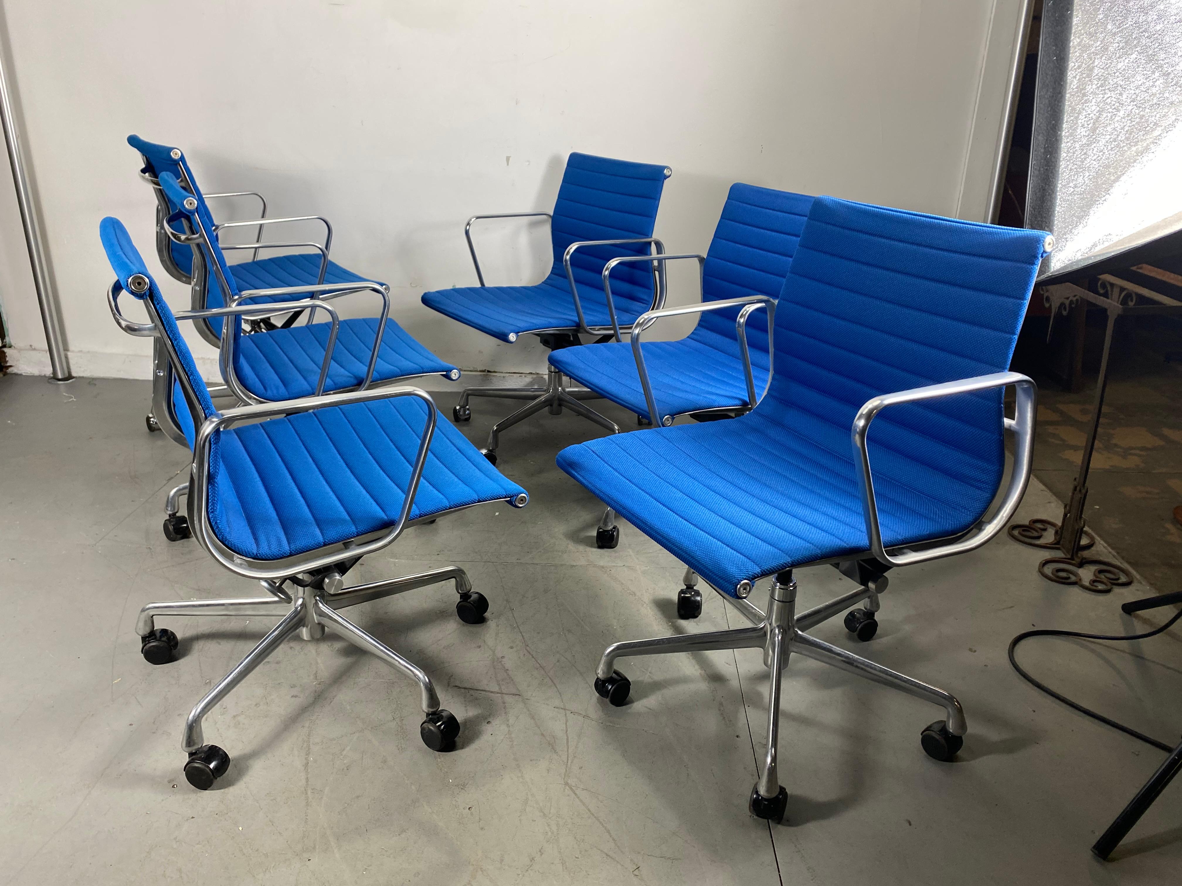 American Classic 6 Aluminum Group Chairs, Charles Eames / Herman Miller Tilt, Swivel, Set