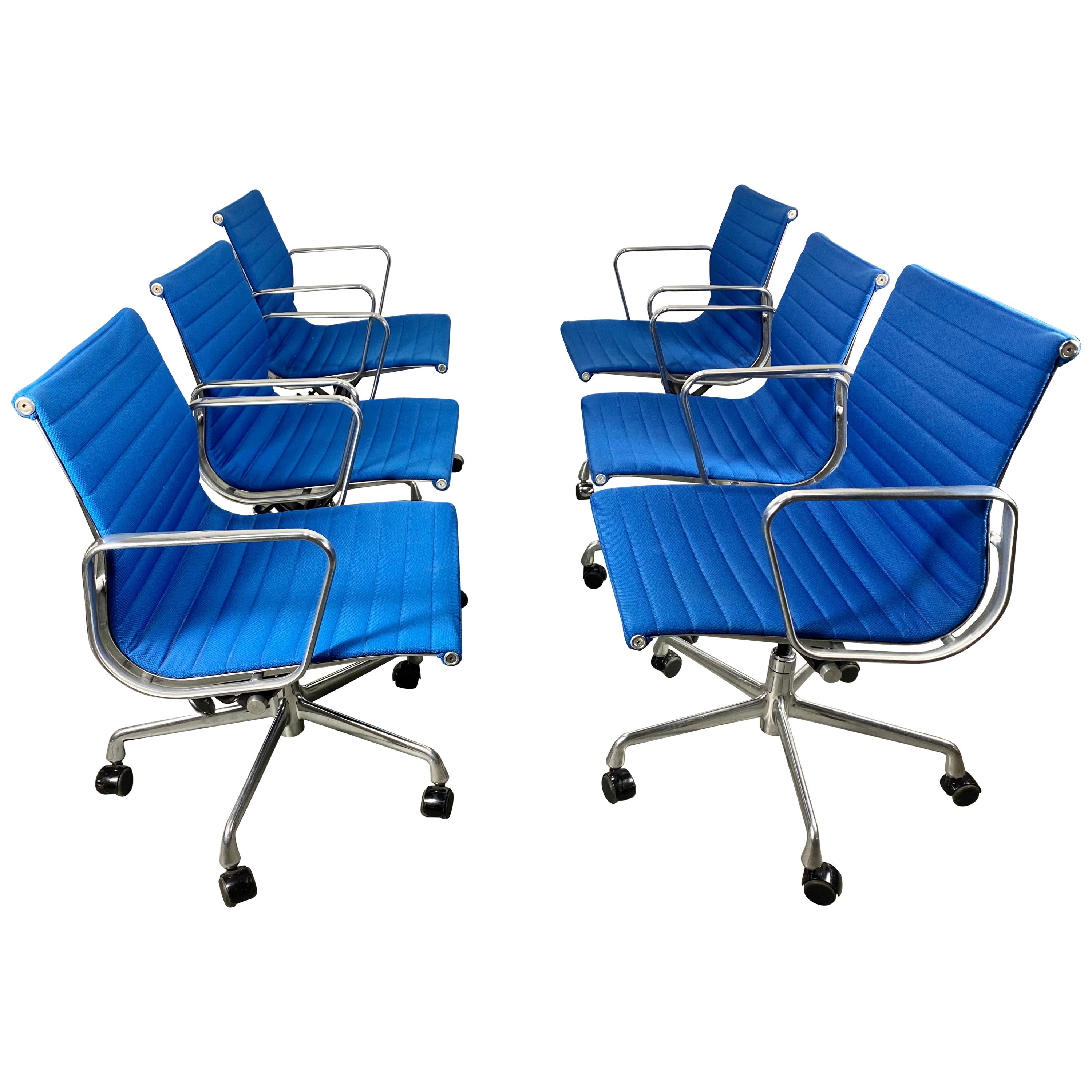 Classic 6 Aluminum Group Chairs Charles Eames Herman Miller Tilt Swivel Set