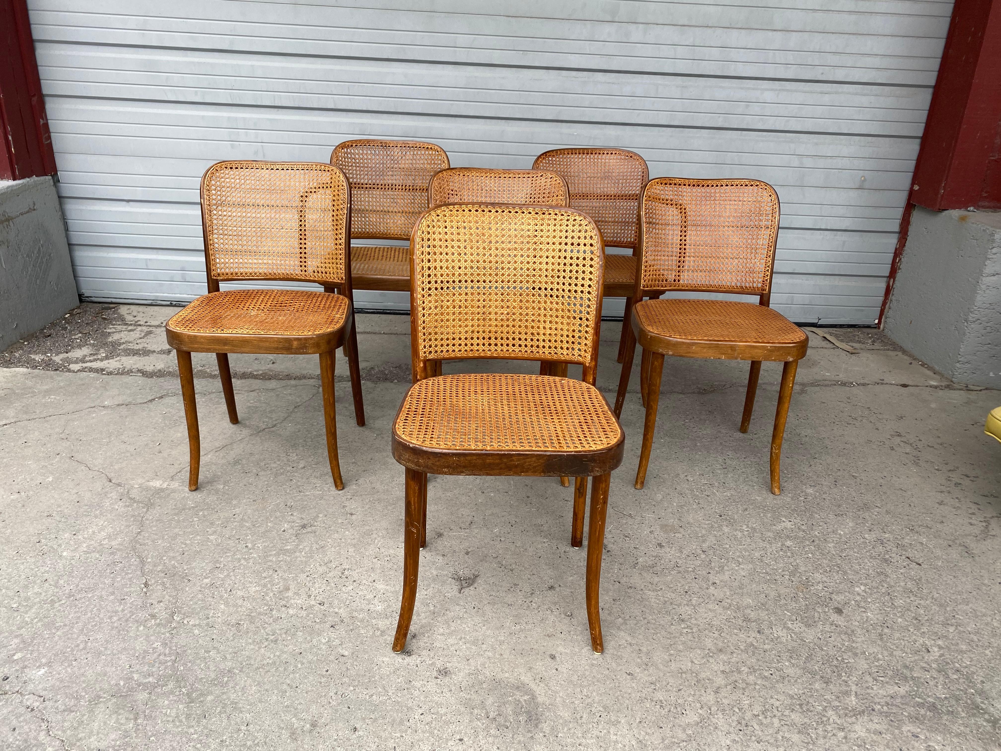 Josef Hoffmann chair, Czechoslovakia

In original condition, with minor wear consistent with age and use, preserving a beautiful patina. Set consists of 2 arm chairs and 4 side chairs.

Josef Hoffmann (December 15, 1870-May 7, 1956) was an