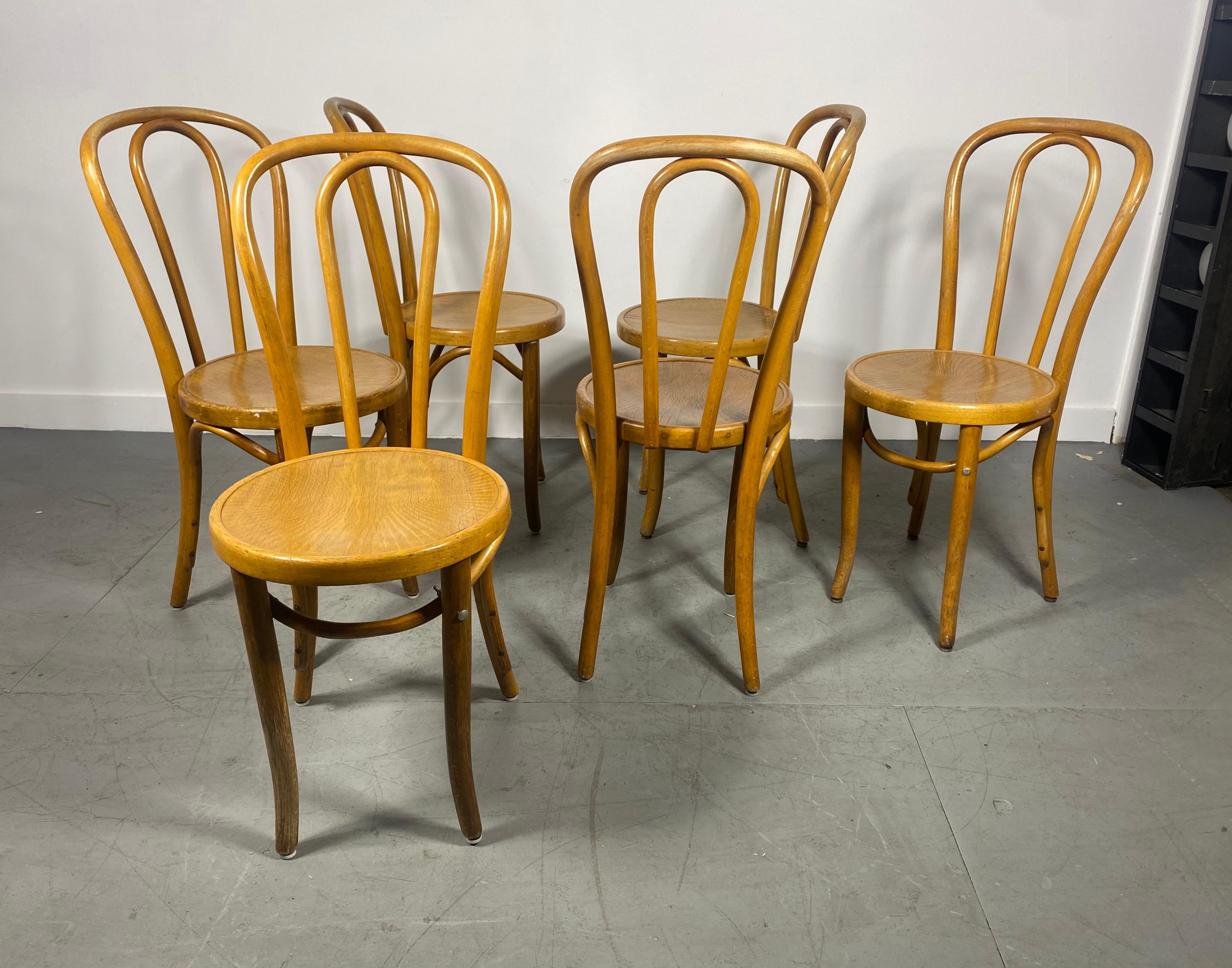 Tchèque Classic Set 6 chaises de bistro en bois de Thonet n° 18 en vente