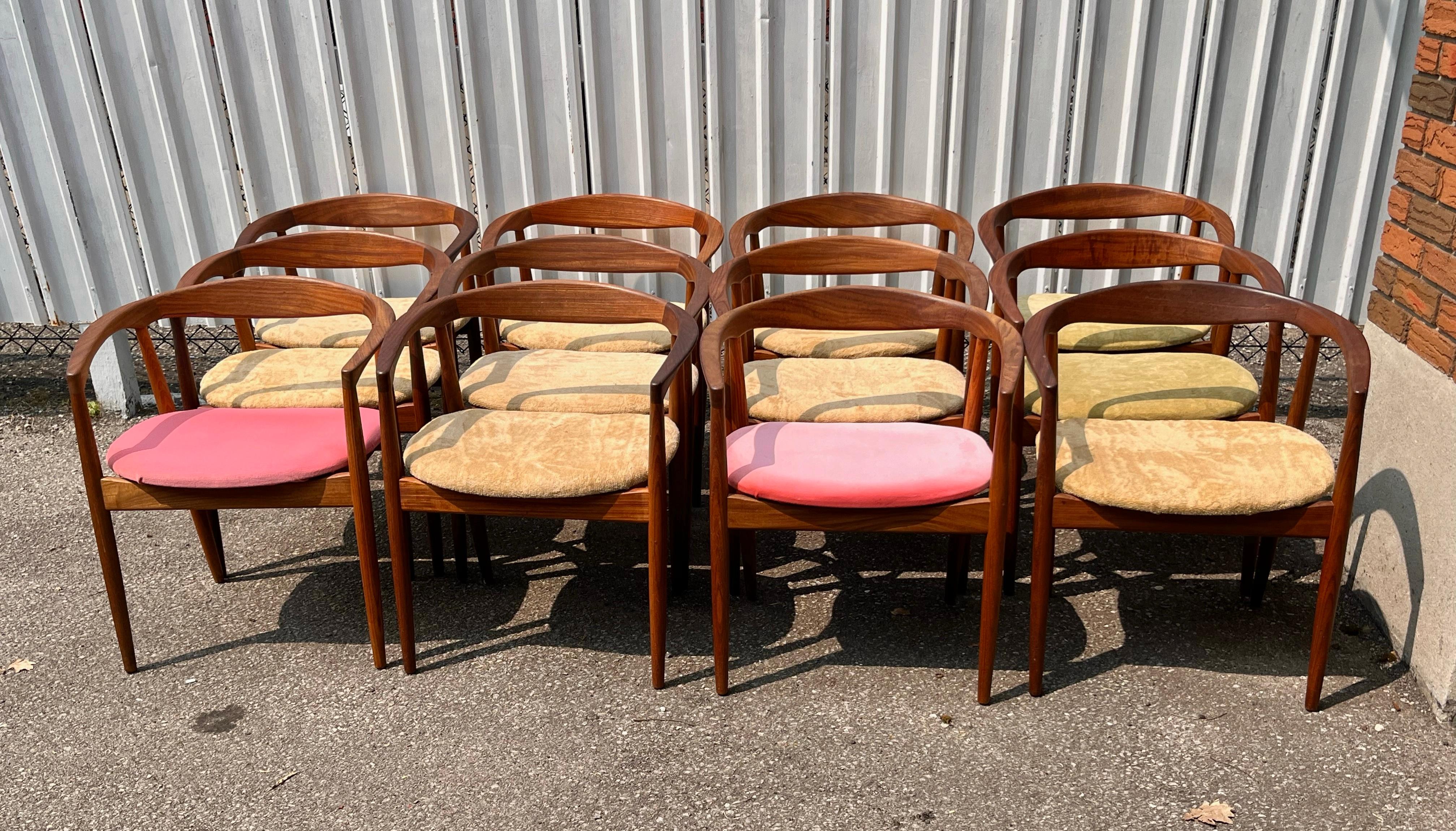 Fabric Classic Set of 12 Kai Kristiansen Troja Armchair, C1960, Denmark