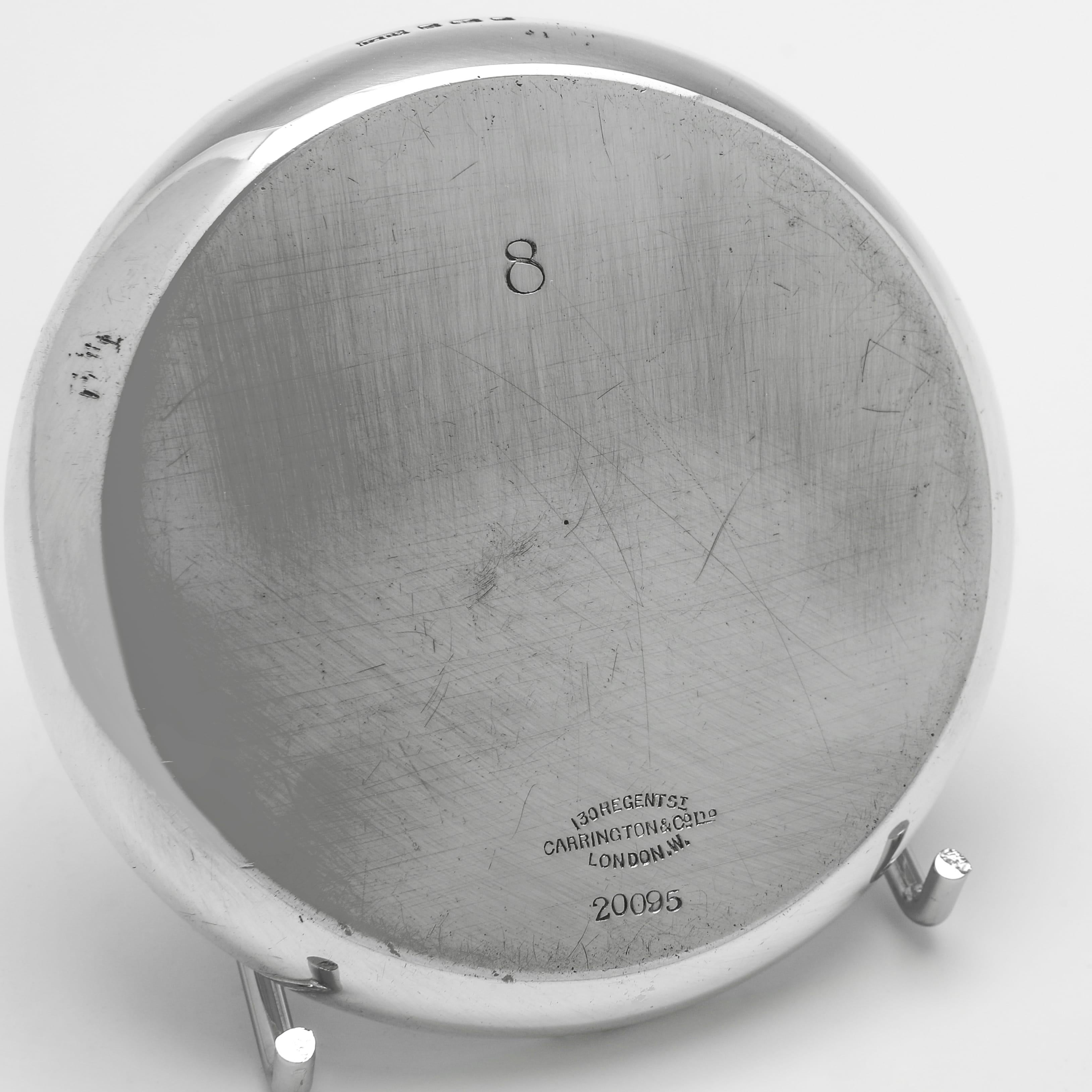 Classic Set of 12 Sterling Silver Coasters by Carrington & Co., 1937 im Zustand „Gut“ im Angebot in London, London