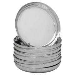 Classic Set of 12 Sterling Silver Coasters by Carrington 
Co., 1937