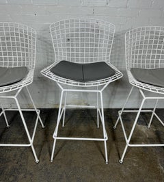 Classic Set of 3 Modernist Bar/ counter Stools by Harry Bertoia for Knoll