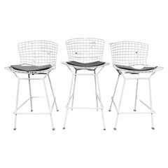 Classic Set of 3 Modernist  Bar/ counter  Stools by Harry Bertoia for Knoll