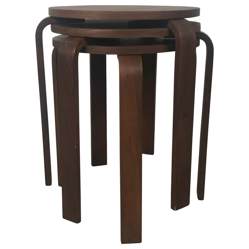 set of 4 Danish Stacking Stools at 1stdibs