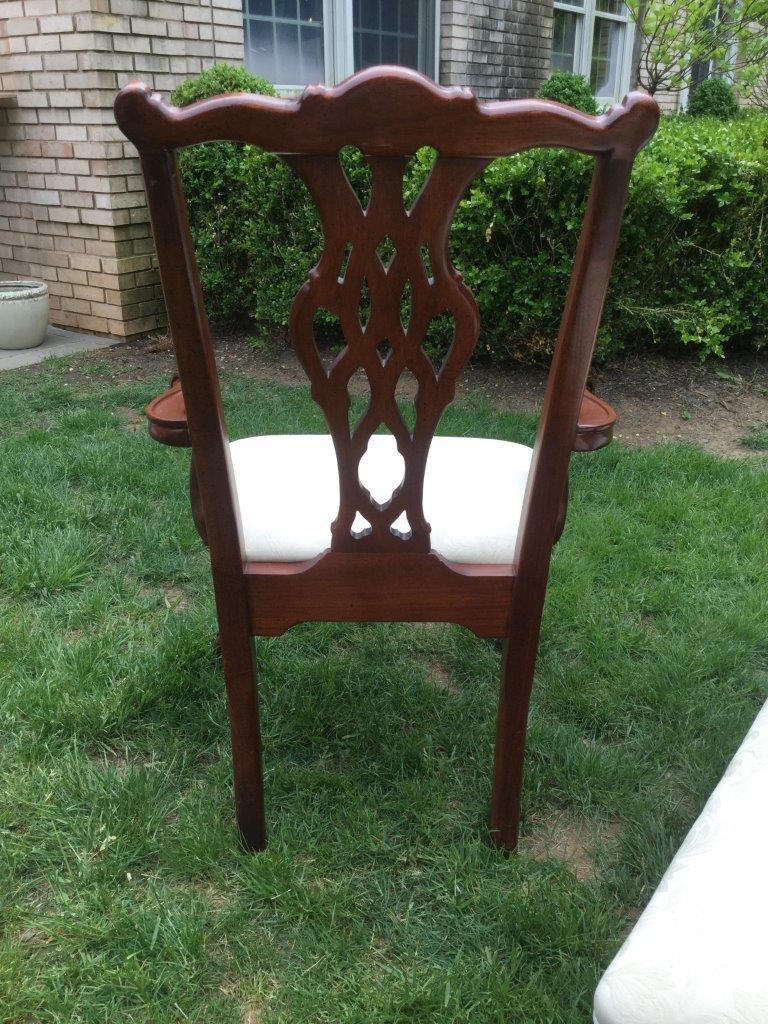 Classic Set of 6 English Mahogany Chippendale Style Dining Chairs 3
