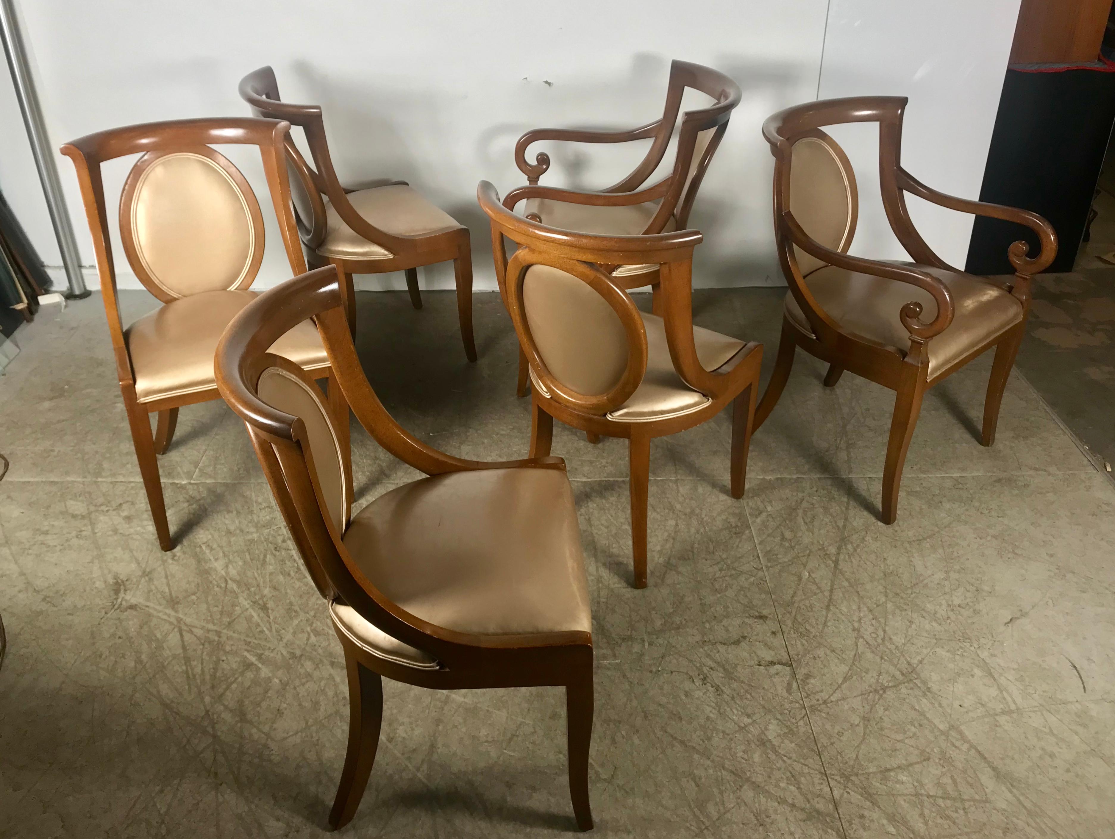 Hollywood Regency Ensemble classique de 6 chaises de salle à manger Regency par Bethlehem Furniture en vente