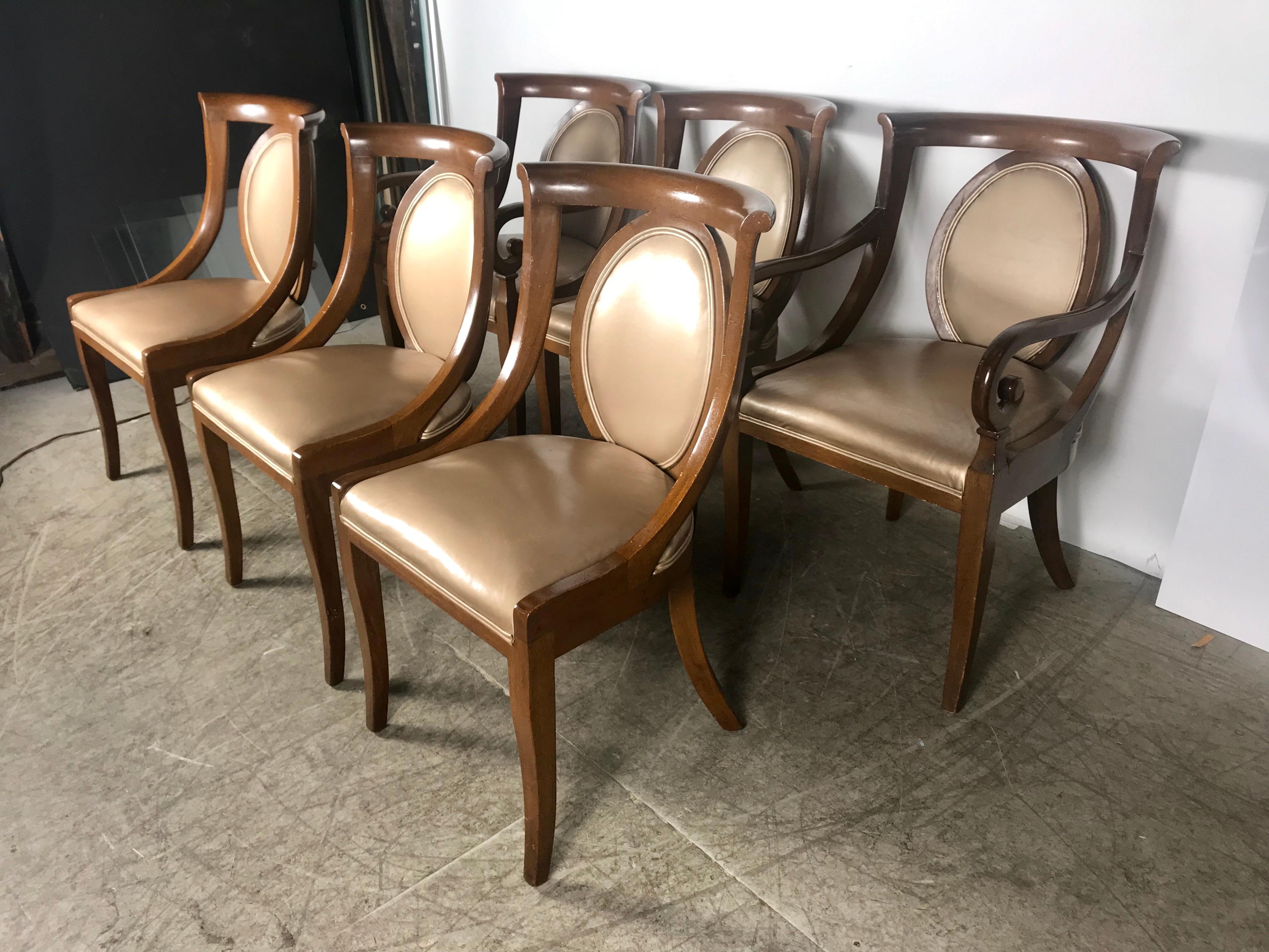 American Classic Set of 6 Regency Dining Chairs by Bethlehem Furniture For Sale