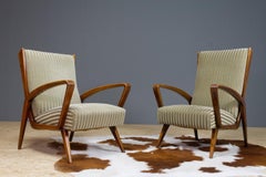 Classic set of Chairs in Walnut and Velvet by A.A.Patijn Art Deco, 1950s