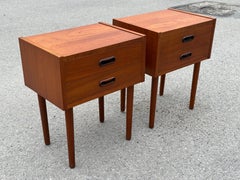 Classic set of Danish Mid century modern teak Night stands from the golden era