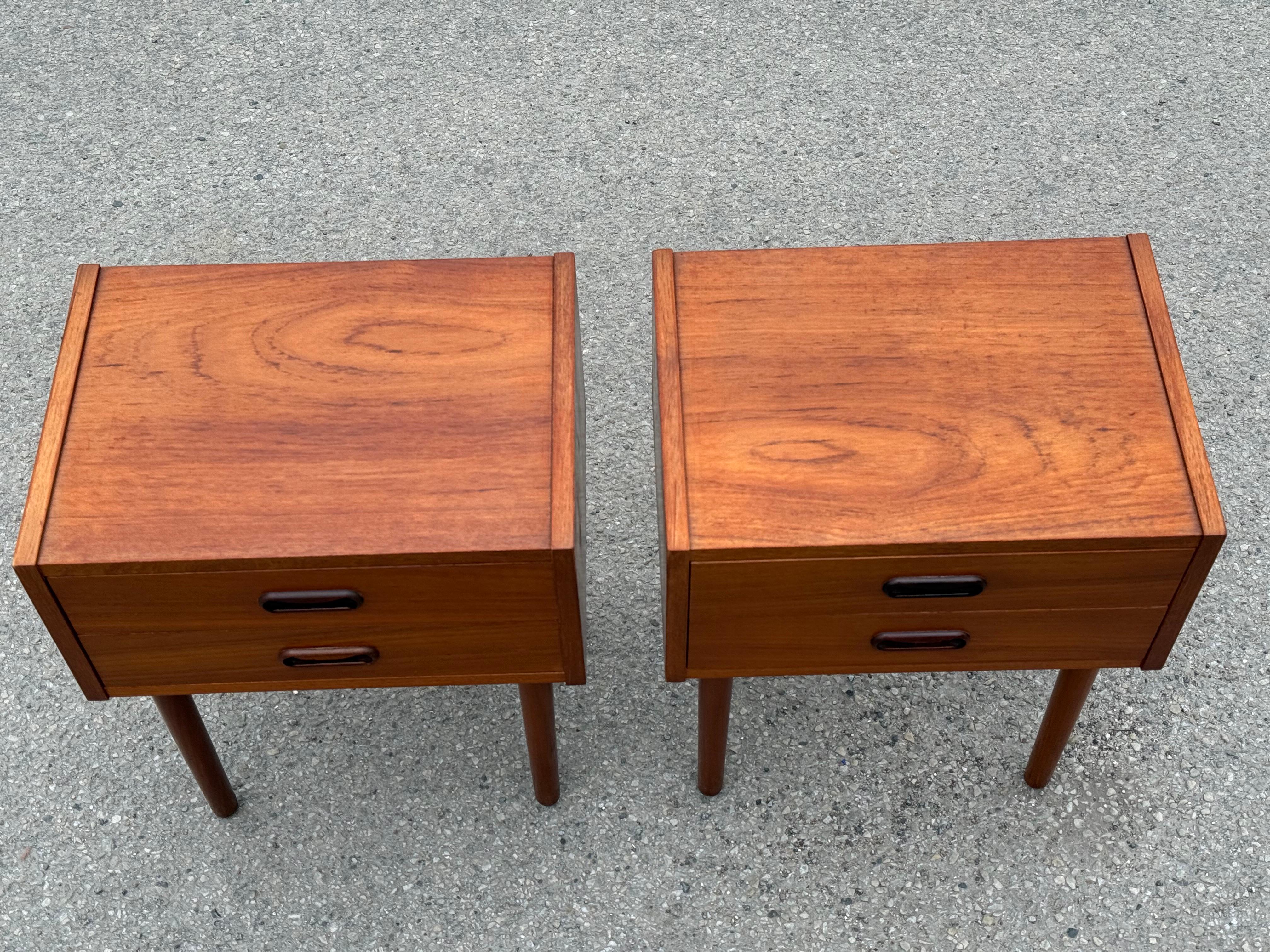 Mid-Century Modern Classic set of Danish Mid century modern teak Night stands from the golden era For Sale