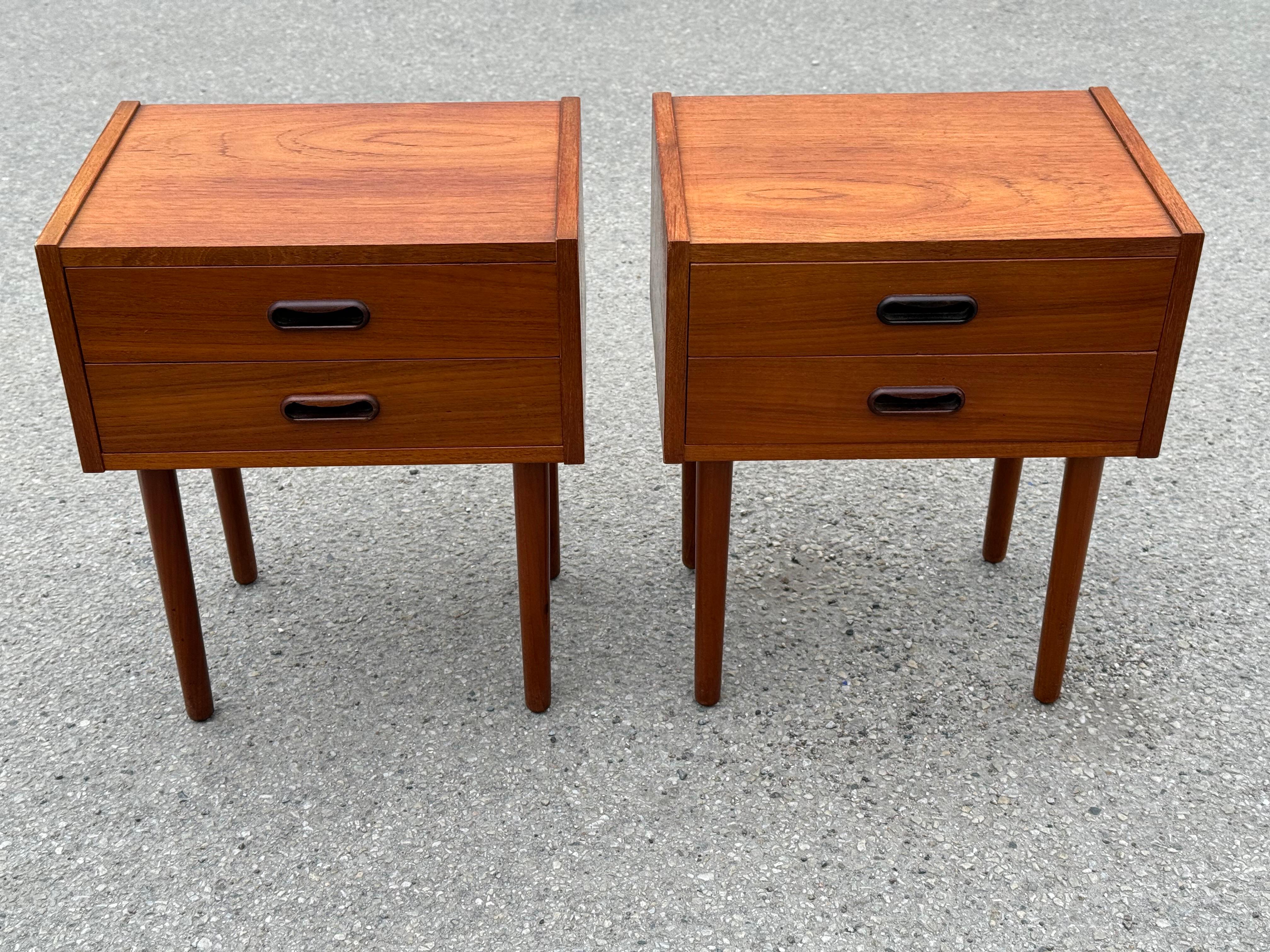Mid-20th Century Classic set of Danish Mid century modern teak Night stands from the golden era For Sale