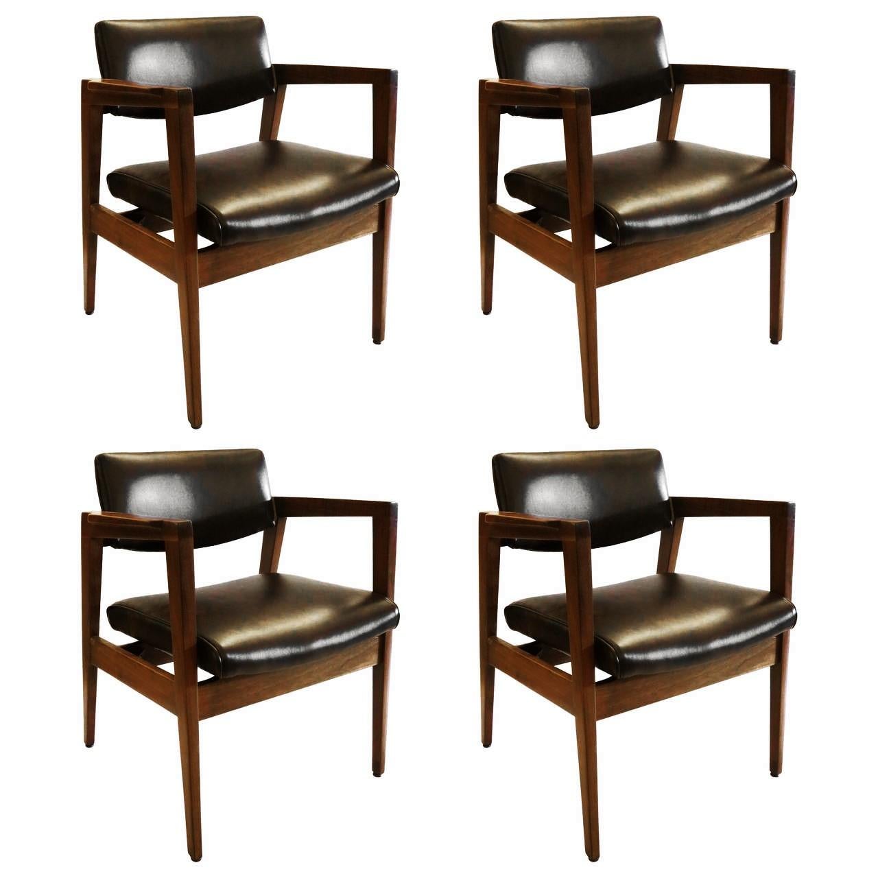 Classic Set of Four Armchairs by W.H. Gunlocke Chair Co. For Sale