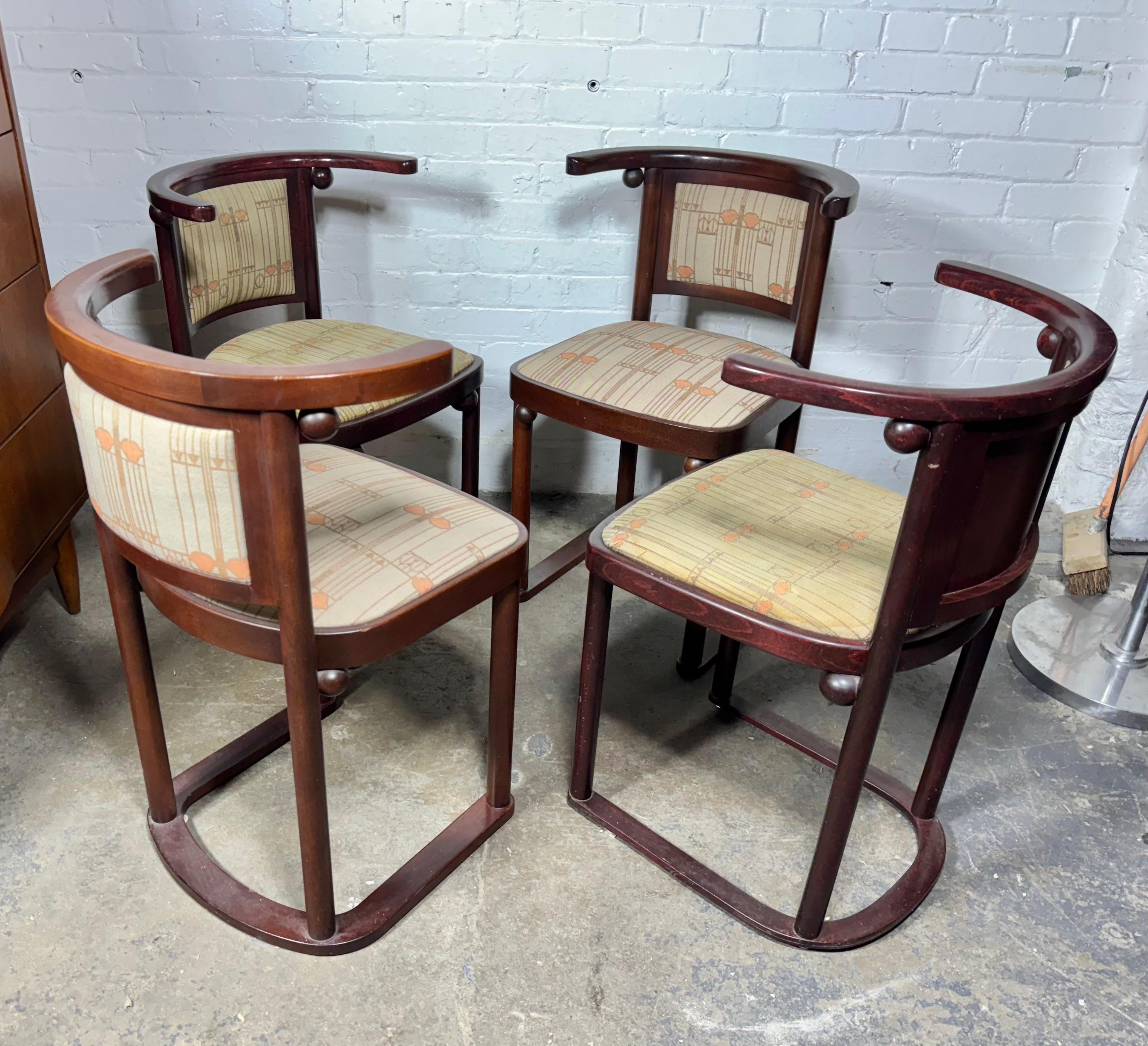 Austriaco Set classico di quattro sedie Fledermaus di Josef Hoffmann per Wittmann in vendita