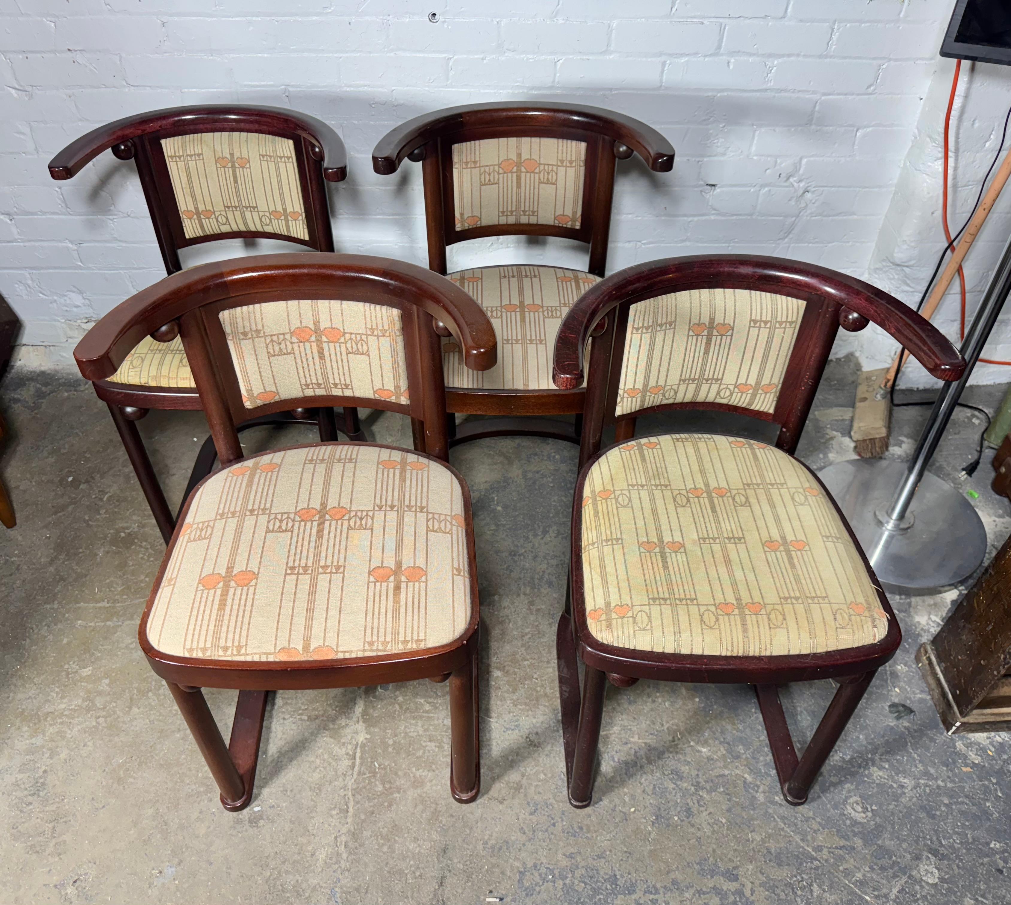 Set classico di quattro sedie Fledermaus di Josef Hoffmann per Wittmann in vendita 1