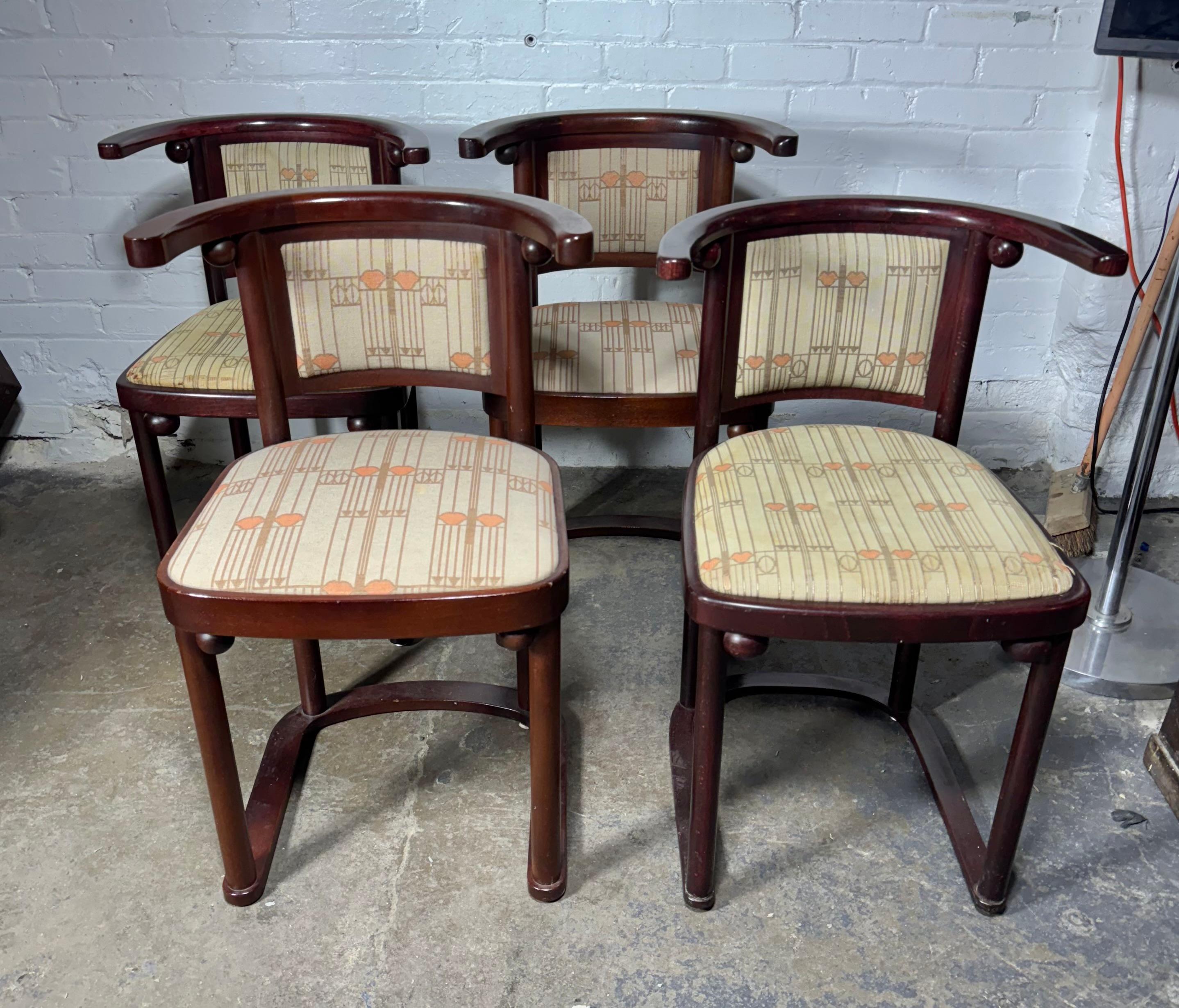 Set classico di quattro sedie Fledermaus di Josef Hoffmann per Wittmann in vendita 2