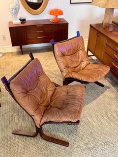 Classic set of “Siesta” chairs in a cognac leather by Ingmar Relling 1960s