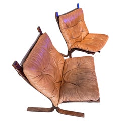 Classic set of “Siesta” chairs in a cognac leather by Ingmar Relling 1960s