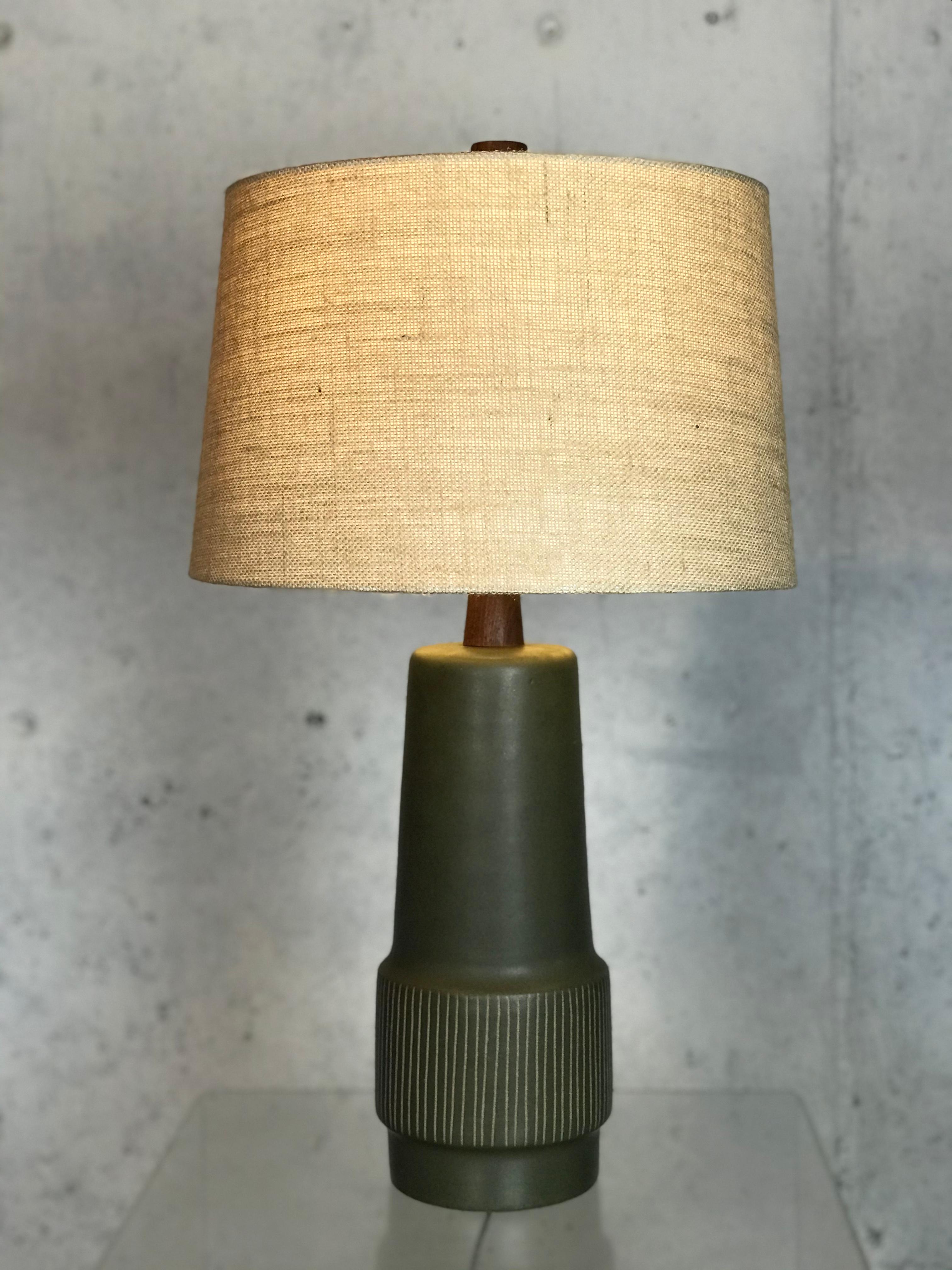 Etched Classic Sgraffito Ceramic Lamp by Jane & Gordon Martz for Marshall Studios