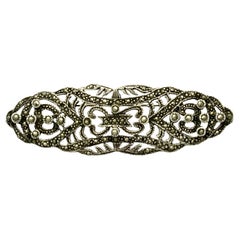 Classic Silver Marcasite Brooch circa 1930s