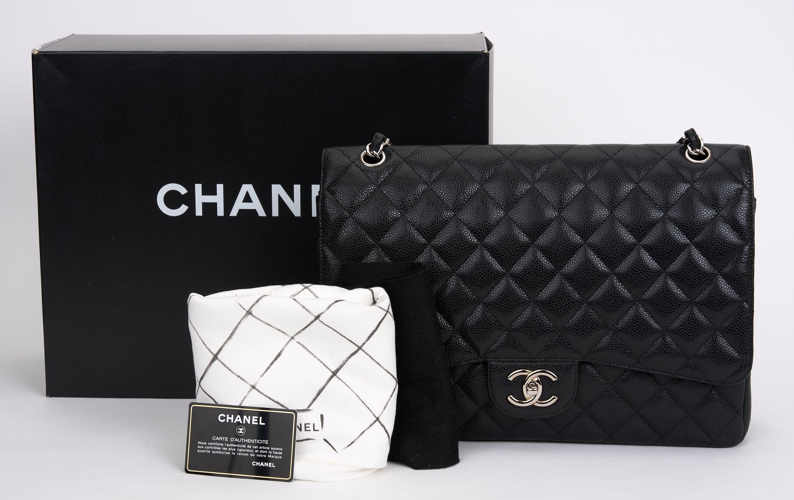 Classic Single Flap Maxi Quilted Caviar For Sale 4