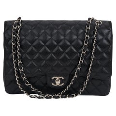 Classic Single Flap Maxi gesteppt Kaviar