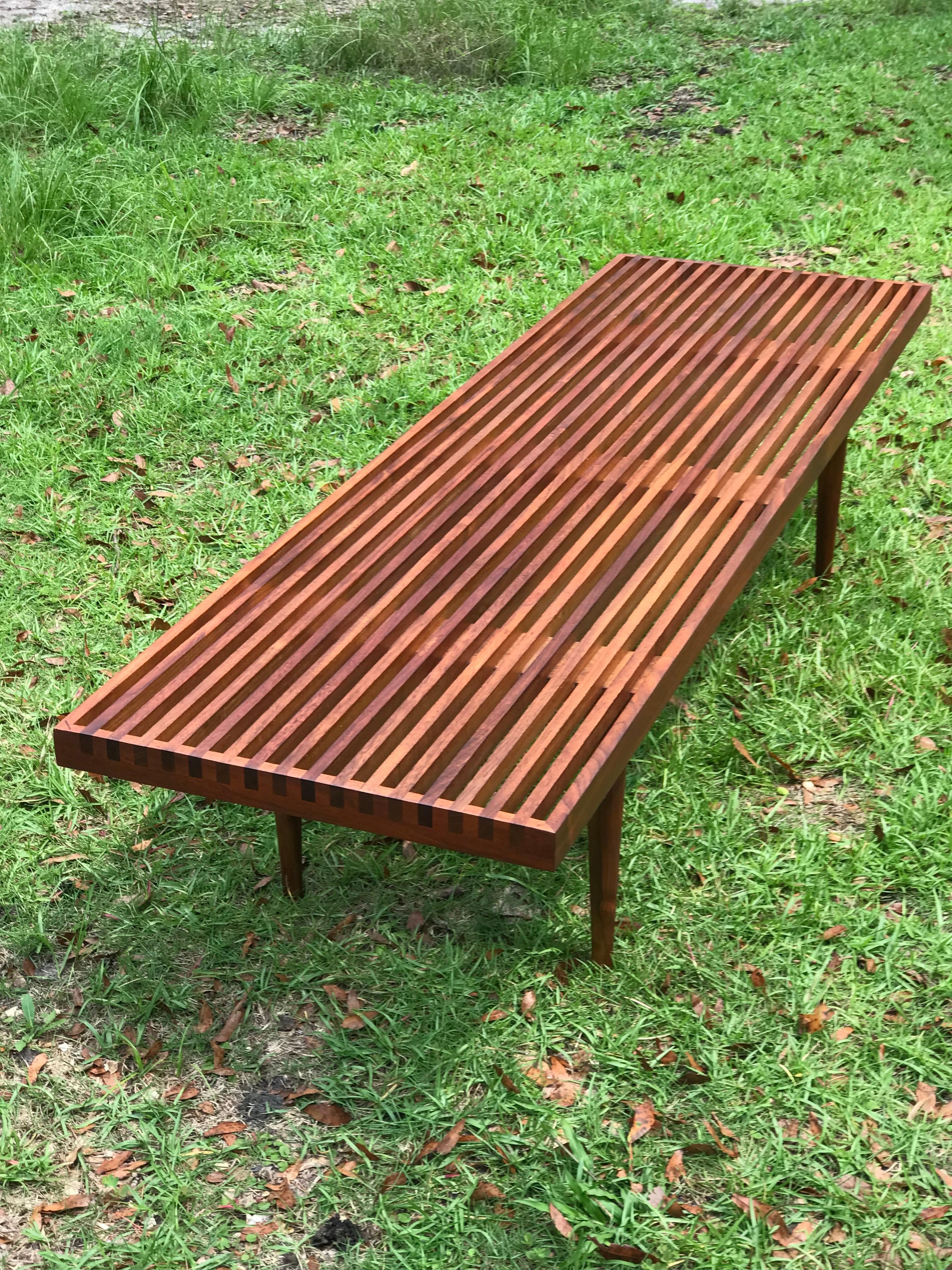 Classic Slat Bench or Coffee Table by Mel Smilow In Good Condition In Framingham, MA