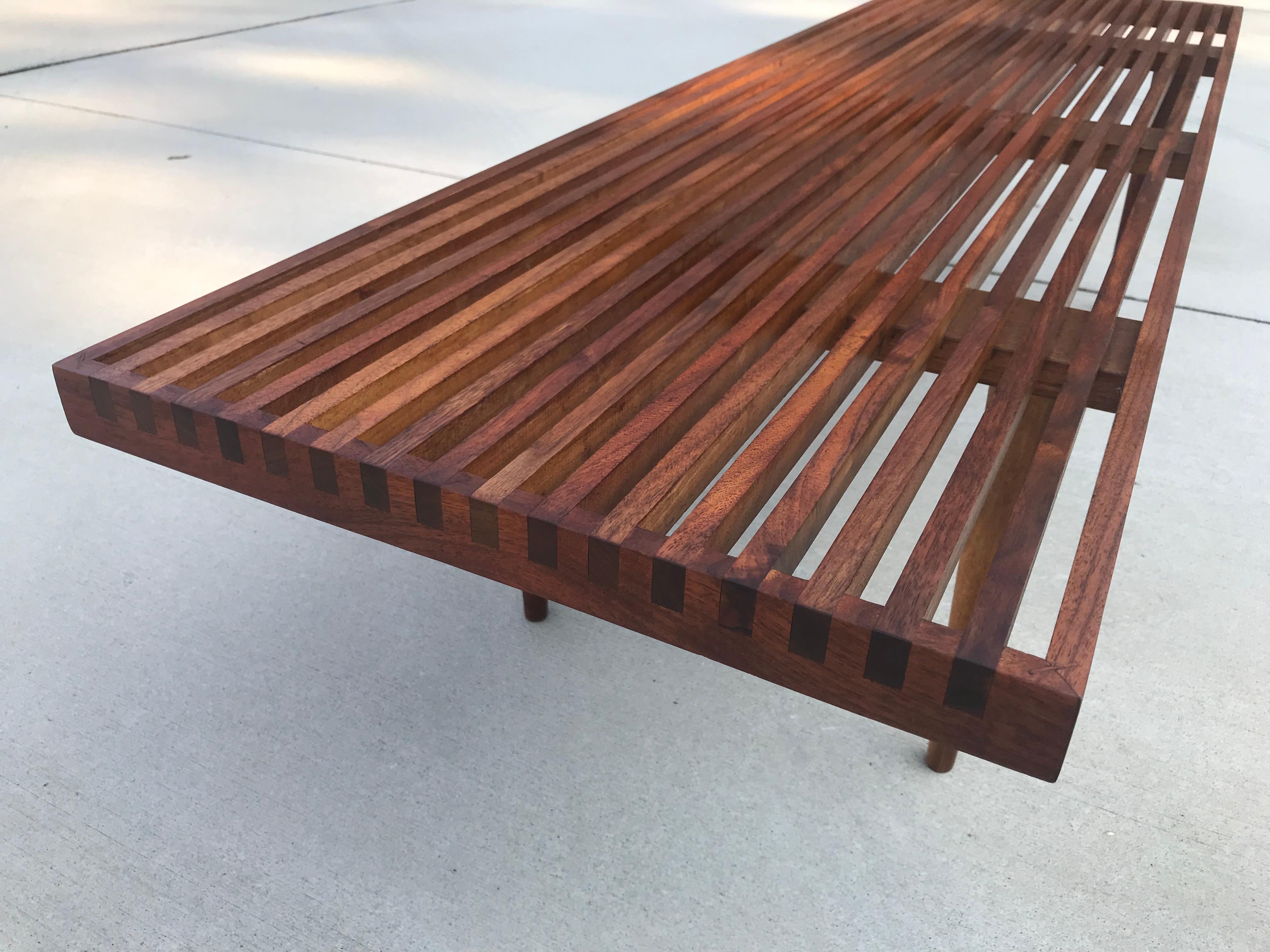 Mid-20th Century Classic Slat Bench or Coffee Table by Mel Smilow